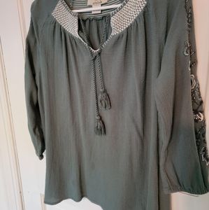 Green flowy blouse